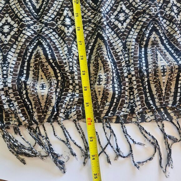 2 J. Jill Head Scarves 50X20" Mosaic Patterned Pink Black and Grey - Picture 6 of 6